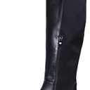 Womens Knee High Boots  Lightweight Spandex Fabric, Comfortable Round Toe, Side Zipper & Platform Chunky Heel  Easy Match Wide Calf Boots (9, Black)