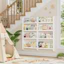FOTOSOK Kids Bookshelf, Wall Mount 4-Tier Book Shelf Organizer for Toys and Books, Toy Storage Bookshelf in Bedroom, Living Room and Nursery, White