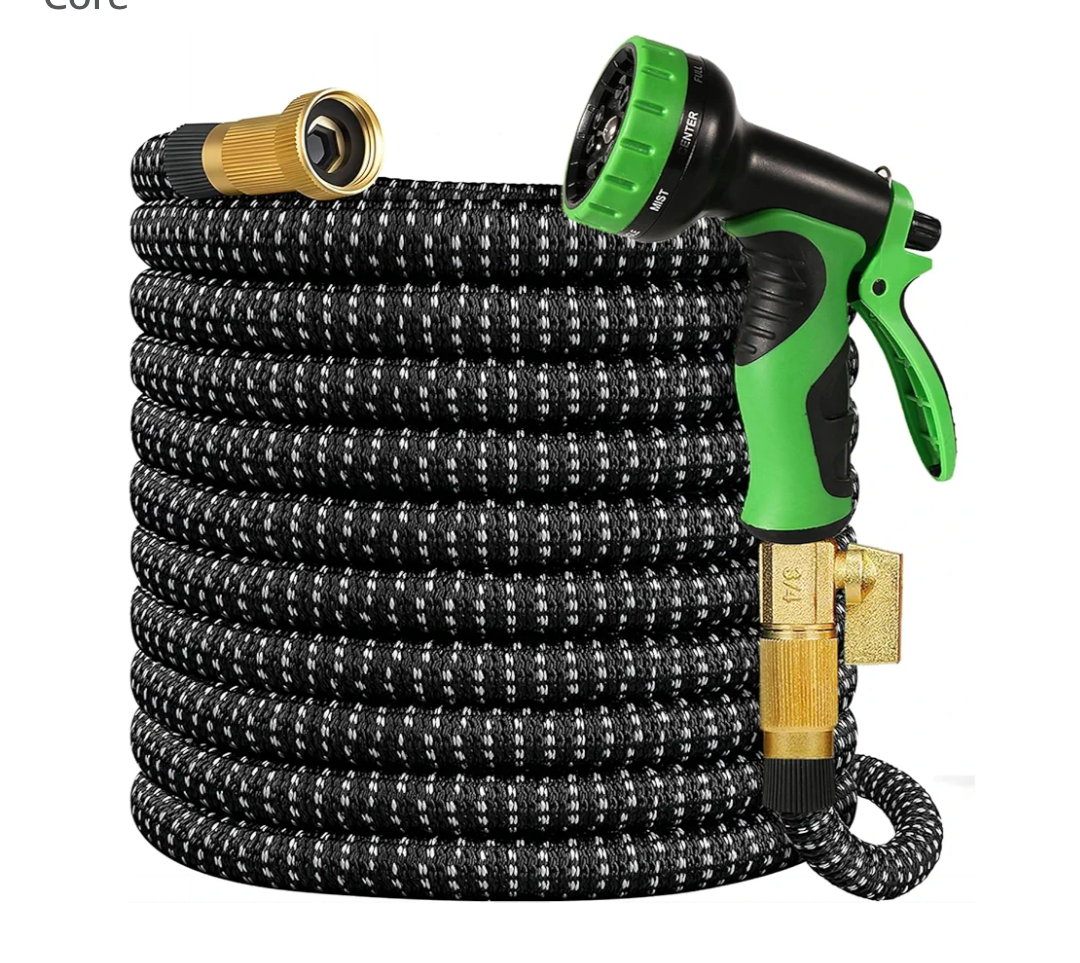50 Ft  Expandable Garden Hose, 2025 New Ultra Lightweight Kink Free Flexible Water Hose 75ft, 10 Pattern Spray Nozzle, Leak-Proof Solid Brass Fittings, High-Density Outer Fabric & Durable Inner Core