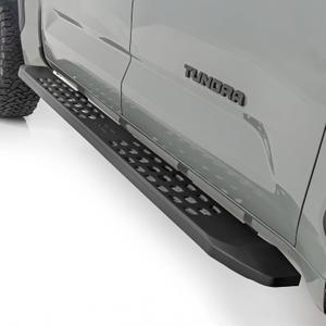 Rough Country RPT2 Running Boards for Toyota Tundra (20222026) Fits Crew Cab 2WD/4WD, 6.75" Steel Side Steps, No-Drill Install, Matte Black Raptor-Style Rails