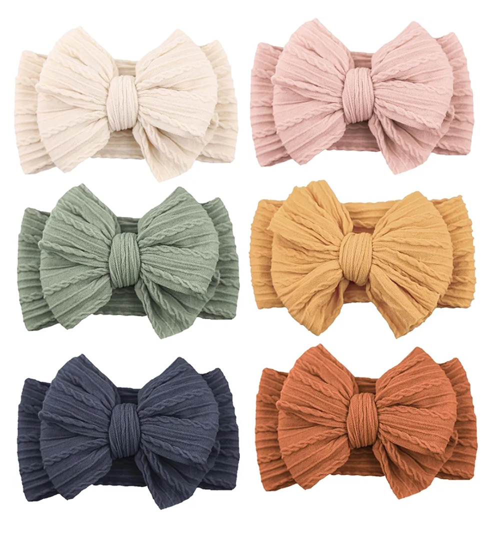 Niceye Handmade Baby Headbands Soft Stretchy Nylon Hair Bands with Bows for Newborn Infant Baby Toddler Girls