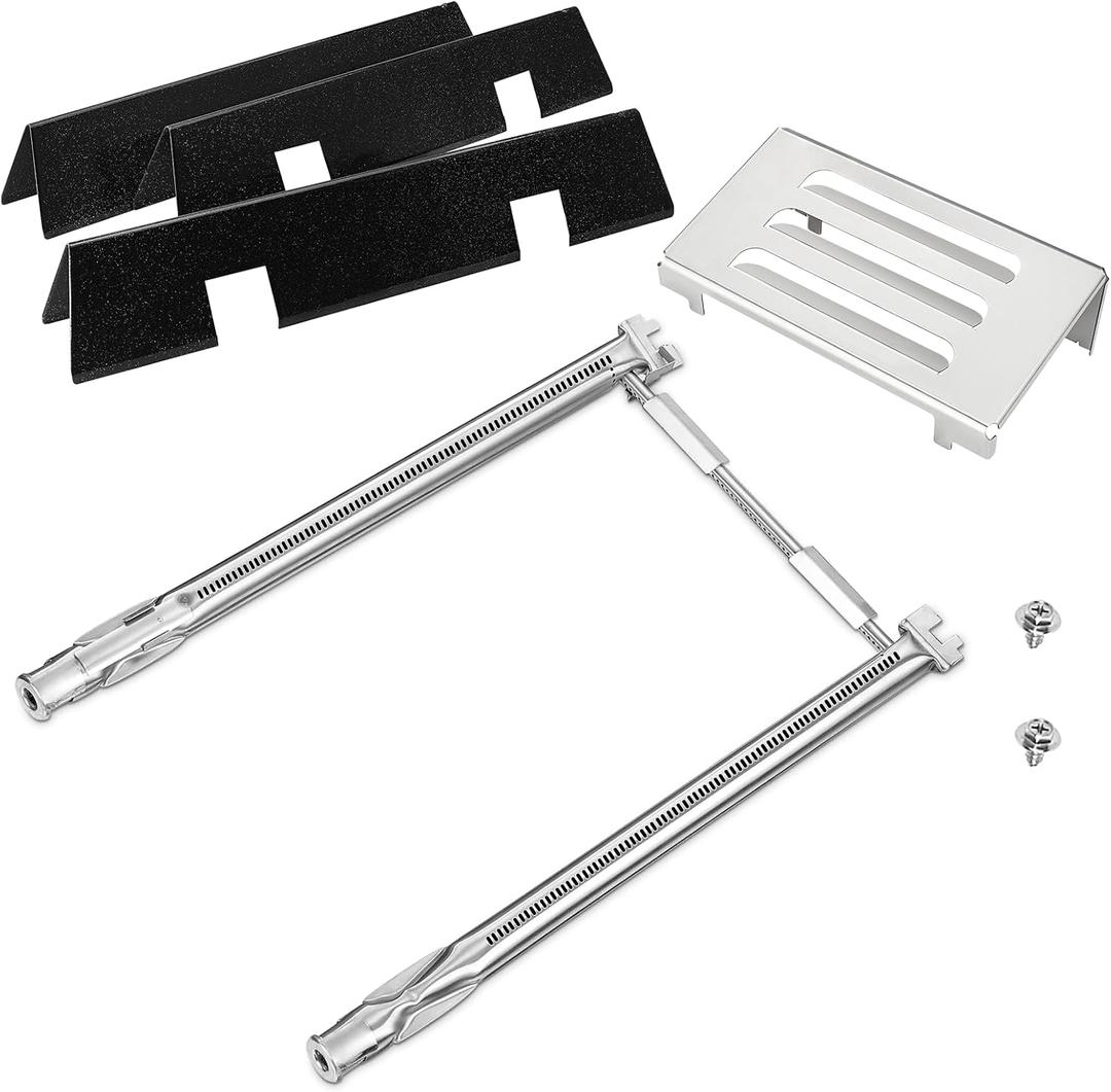 Grill Parts for Weber GS4 Spirit II 200 Series Grill, 7635 67045 Flavorizer Bars, 69785 Grill Burner Tube and 67060 Heat Deflector for Weber Spirit 2 Grill Parts, for Weber Spirit II E/S-210 E/S-220