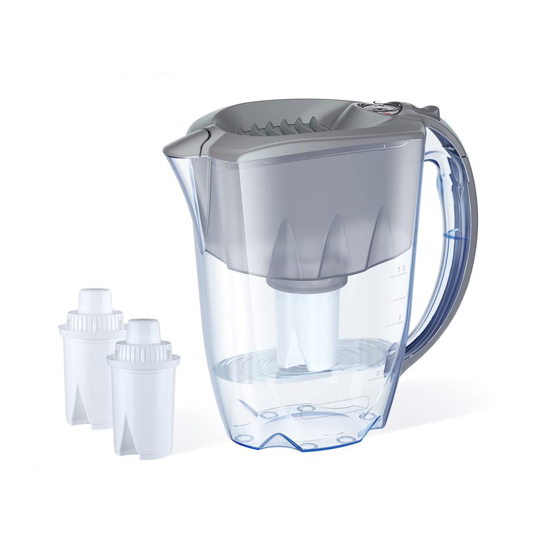 AQUAPHOR Water Filter Pitcher Ideal 7 Cup with 3 x B15 Filters - Grey