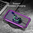 LONTECT for Galaxy A35 5G/A55 5G Case Glitter Sparkly Bling 3 in 1 Shockproof Heavy Duty Hybrid Sturdy High Impact Protective Cover Case 6.6 inch 2024,Shiny Purple/Black