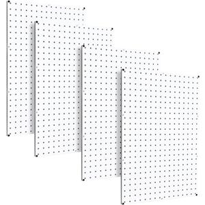 Made in USA Pegboard Wall Organizer 4 ea 24"x16" Plastic Peg Board Panels - 96 Wide - Kit P-212 W Garage Organization for Workbench Tool Storage, Crafts, Office, Shop