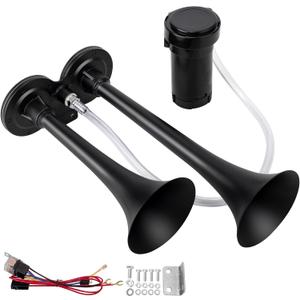 Train Horns Kit for Trucks, Super Loud Car Air Horn 12V 150db, Truck Horn Dual Trumpet Motorcycle Train Horn with Compressor for Any 12V Vehicles 