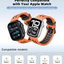 Astorgos Breathable Ocean Band Compatible with Apple Watch Ultra 3/2/1 49mm,S11/10 46mm,9/8/7 45mm,SE3/SE2/SE/6/5/4 44mm,3/2/1 42mm, Adjustable Silicone Band Breathable Sport Strap, Orange/Black