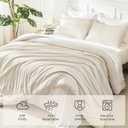 Litanika Queen Comforter Set Beige, 3 Pieces Lightweight Fluffy Solid Bedding Comforter Set, Down Alternative Comforter All Season Bed Set Gift Choice