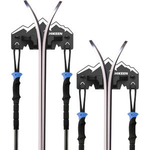 Hikeen Ski Wall Rack for Garage - Ski Wall Mount Storage Rack Fits Any Ski,Garage Organization & Space-Saving Winter Gear - Durable Ski Rack for Wall Display 2Pack