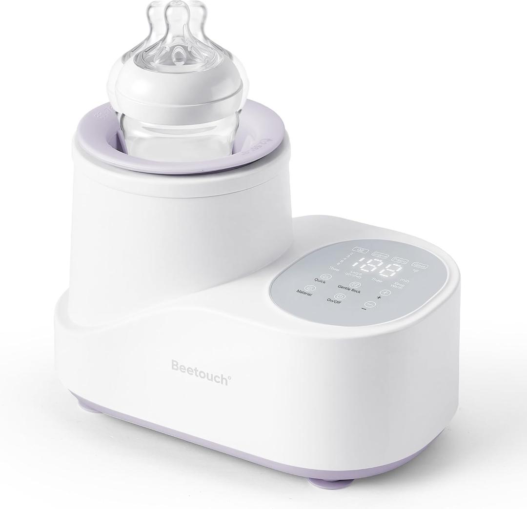 360° Airflow Heating Waterless Baby Bottle Warmer with Gentle Rock Motion for Breastmilk and Formula - Precise Temperature Control & Even Heat Distribution