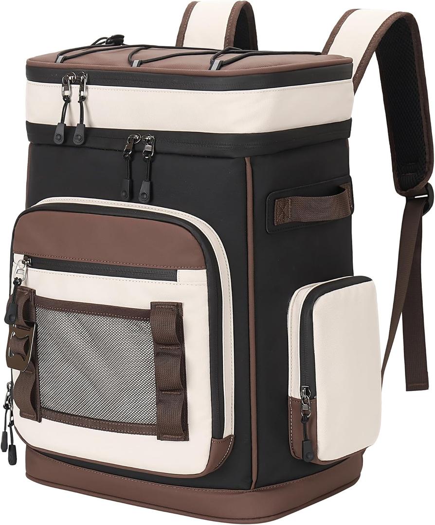 Hulongo Large Waterproof Insulated Cooler Backpack, 30L, 48Cans, 17.7''x12.2''x7.9''