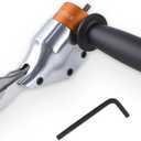 360 Pivoting Drill Metal Shear Attachment, Professional Power Tool Accessory for Cordless & Corded Drills, Heavy-Duty Metal Cutter for Iron, Aluminum & Copper Sheets with Adjustable Handle- O