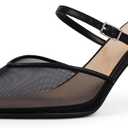 Modatope Pointed Toe Ankle Strap Heels for Women Stiletto Closed Toe Pumps Women Dress Party Mules Sandals, Size 9