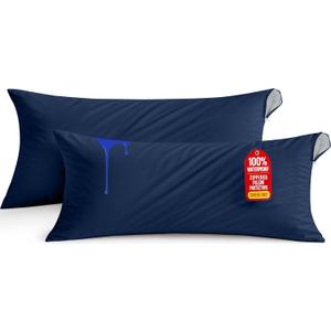 Utopia Bedding Waterproof Pillow Protectors Zippered Body Size (2 Pack, Navy Blue), Zippered Pillowcases, Bed Bug Proof Pillow Encasement Covers 20 x 54 Inches
