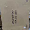 Furniture Style Dog Crates with Sliding Iron Door, Modern Decorative Pet House Dog Cage with Soft Cushion, Indoor Aesthetic Puppy Kennel for Medium Dogs Grey as Shown