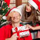 STOBOK Christmas Cellophane Wrap Roll| Unfolded Width 32 X 100FT Santa Claus Pattern Paper Wrapper, 3 Mil Thicken Long Film Wrappings for Hampers, Flowers, Basket Packing Paper, Xmas Decor