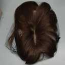 Flufymooz Real Human Hair Toppers for women, 10 Inch Clip in Bangs 100 Human Hair Toppers for Thinning Hair, Cover Hair Topper Hair Pieces with 150% Density Silk Base-Medium Brown