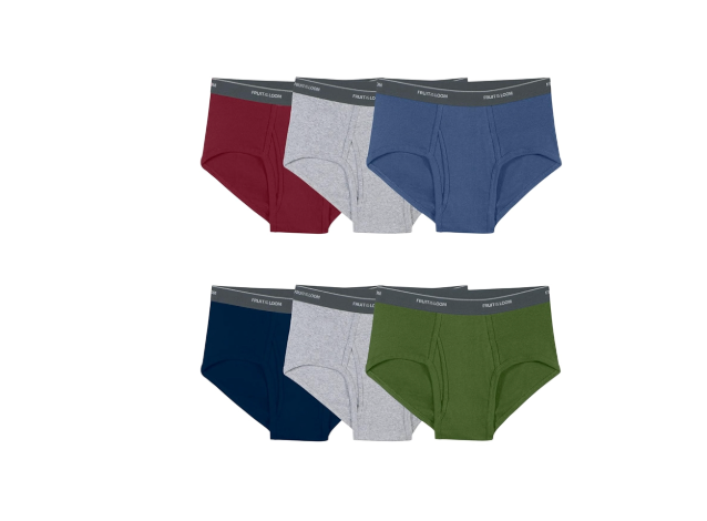 Fruit of the Loom Men's Underwear Briefs, Tag Free & Moisture Wicking, Assorted Color Multipacks, 6 Pack  Assorted Colors, XLarge