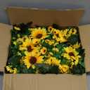 Lodou Artificial Cemetery Flowers for Grave,Headstone Flower Saddle Silk Sunflowers Grave Flowers for Cemetery Memorial for Outdoor Gravesite Decoration (Yellow)