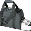 SeaRock 14 inch Small Gym Bag for Women & Men - Mini Duffle Bag for Travel, Sports, Workout, Weekender & Overnight with Shoe Compartment Dark Grey