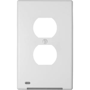 AMERELLE Universal LumiCover Wallplate with Built-In Night Light, Standard Duplex, White - Easy DIY Installation, Convenient Low-Profile Design