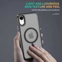 2 x Strong Magnetic for iPhone XR Phone Case [Compatible with MagSafe] [with 2X Screen Protectors] Military-Grade Protection, Slim Translucent Matte Bumper Cover for iPhone XR 6.1", Dark Black