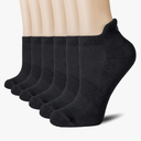 CS CELERSPORT 6 Pairs Ankle Athletic Running Socks Low Cut Sports Tab Socks for Men and Women Black M
