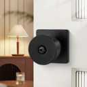 Haidms Black Door Knobs Interior, Matte Black Door Knobs Privacy Door Knob Black Interior Door Knob for Bedroom Bathroom (1 Pack)