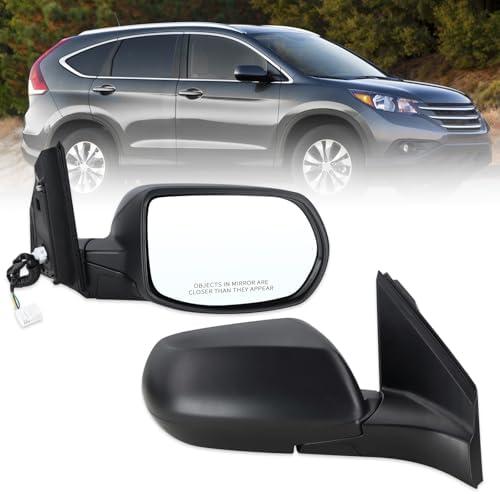 Lqito Right Passenger Side Door Mirror Compatible With 2012 2013 2014 2015 2016 Honda CRV CR-V With Manual Folding Power Glass Black Replace#76208-T0A-A11 (3Pins)