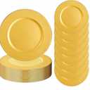 100PCS Gold Charger Plates, 13" Round Vintage Table Decoration, Reusable Round Gold Placemats for Kitchen Banquet Table Setting Wedding Birthday Dinner Party Decor, Bead Rim
