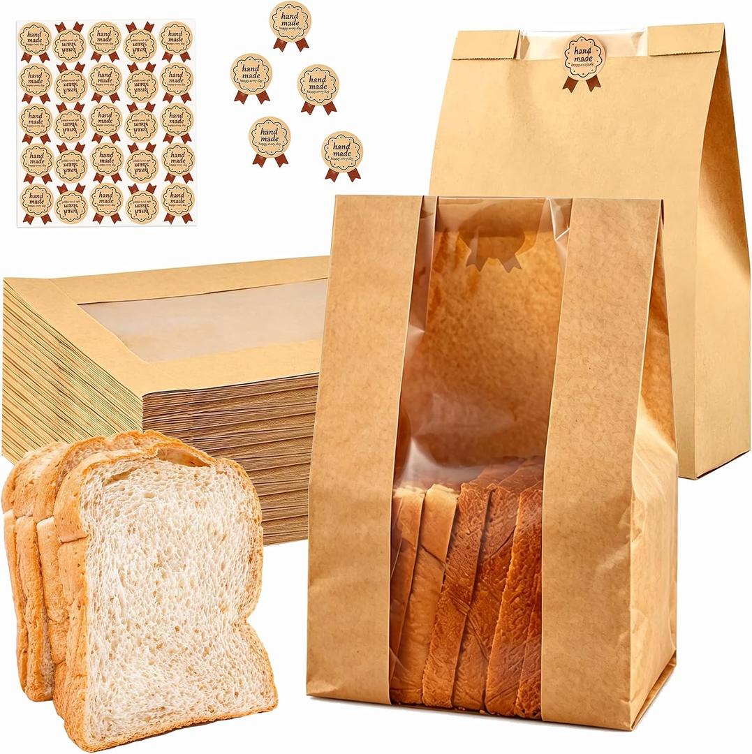 30 Pcs Large Paper Bread Bags, 9.05x4.72x1.96inch