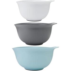 KitchenAid Universal Nesting Plastic Mixing Bowls, Set of 3, 2.5 quart, 3.5 quart, 4.5 quart, Mulitcolored