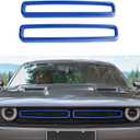 Front Grille Inserts Grill Guard Compatible with 2015-2024 Dodge Challenger Exterior Accessories, Blue
