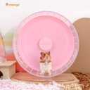 Niteangel Super-Silent Hamster Exercise Wheels: - Quiet Spinner Hamster Running Wheels with Adjustable Stand for Hamsters Gerbils Mice Or Other Small Animals (L, Pink)