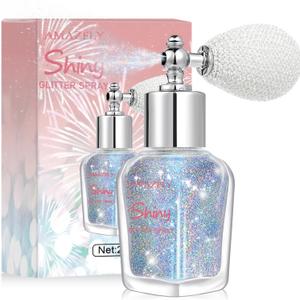 Hair and Body Glitter Spray, Shimmering Powder Sparkle Powder Makeup, Glitter Loose Sparkle Makeup for Body Highlighter, Festival Prom Rave Accessories (Glint-Rainbow)