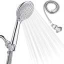 Detachable Handheld Shower Head with Hose - High pressure 5 Functions Showerheads Hand Held Shower Heads,Extra Long 4.7 ft. Stainless Steel Hose and Holder