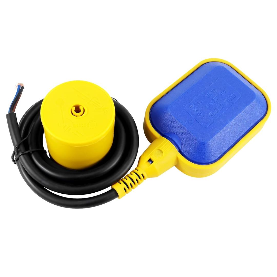 2M Float Switch, 220V 16A Waterproof Tethered Float Switch & Liquid Level Controller with Cable for Water Tank, Sump Pump, Septic Tank, Pool, Pond, Aquarium (6.56ft(2M))