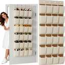 Homyfort Over the Door Shoe Organizer, 24 Large Breathable Mesh Pocket,Space Saving Hanging Shoe Rack,Shoe Storage Holder for Entryway Bedroom Closet