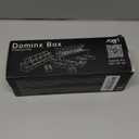 Unique Design | Dominos Set & 4 Wooden Racks/Trays | Double 6 Dominoes Portable Travel Set | Double Six Dominoes Set 4 Tiles Holders | 28 Tiles Dominos Set for Family Games | Solid Wood Black