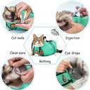 AWOOF Cat Grooming Bag Adjustable Cat Bathing Bag Anti Scratch Bite Polyester Soft Durable Mesh Cat Shower Bag for Cats