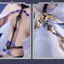 KIRA KIRA Genshin Skirk Cosplay Costumes Doki-SR Game Genshin White Skirk Cospay Halloween Costume Outfits (L)