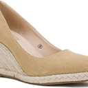 Ruanyu Women's Platform Espadrilles Wedge Sandals Slip On Solid Color Closed Pointed Toe Comfortable Wedge Pumps Shoes