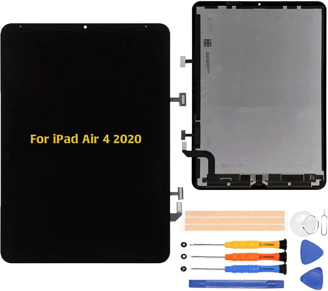 A-MIND for iPad Air 4 2020 10.9" Replacement LCD Display Touch Digitizer Assembly A2324 A2072 A2325 A2316 Full Repair Kit with LCD and Tools(Black)