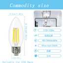 SHIYI E26 LED Bulbs 60W Equivalent, 6W Daylight White 6000K, 600LM Bright Filament Light Bulb, Non-Dimmable A19 Standard Base Bulbs for Kitchen, Office Lighting, Pack of 4