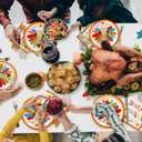 Turkey Thanksgiving Party Supplies Kit for 50 Guests - Complete Autumn-Themed Disposable Dinnerware Set: Dinner & Dessert Plates, Napkins - Thanksgiving Party Decorations