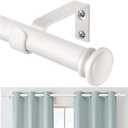 TONIAL Curtain Rod 32 to 58 Inch, Telescoping Splicing 3/4 Drapery Rods for Windows Decorative Single Rod with Small Cap End, Warm White