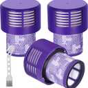 3Pack Filter Replacement for Dyson V10 Cyclone V10 Absolute V10 Animal V10 Total Clean V10 Motorhead, Replace Part No. 969082-01, 1 Clean Brush