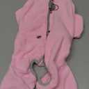 SCENEREAL Fleece Dog Winter Coat with Harness Built in, Soft Pajamas Warm Dog Sweater, Cold Weather Pet Jacket Jumpsuit Apparel Outfit for Small Medium Dogs Walking Hiking Sleep, Pink SM (Small/Medium(Back Length 14"), Zip Up-Pink)