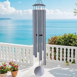 66" Wind Chimes for Outside Deep Tone - 6 Thicken Tubes Large Wind Chimes for Outdoor, Gifts for Valentines Day, Women, Mom, Grandma, Sympathy, Big Windchimes for Garden and Patio (Dusty Blue)