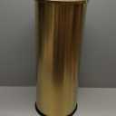 30L/8GAL Gold Lidded Trash Can with 100 Garbage Bags Metallic Gold Brass Kitchen Garbage Bin with Flip Lid Commercial Compact Waste Basket for Shopping Centers, Elevator Doors, Hotels